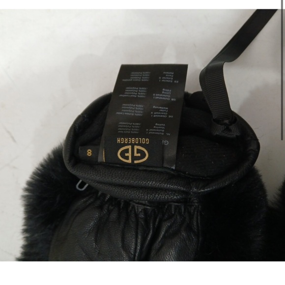 Goldbergh Black Quilted Faux Fur Mittens - Picture 3 of 3